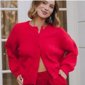 COPY - DAILY DRILLS RED CARDIGAN - SOLD OUT